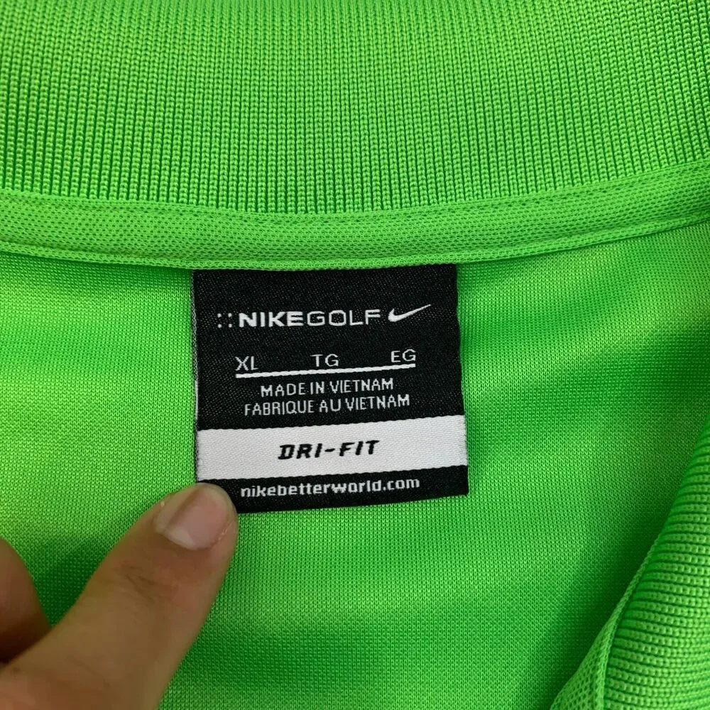 Nike Polo Shirt Men XL Extra Large Green Dri Fit Fred-A-Palooza Performance Golf